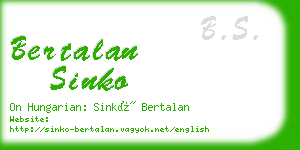 bertalan sinko business card